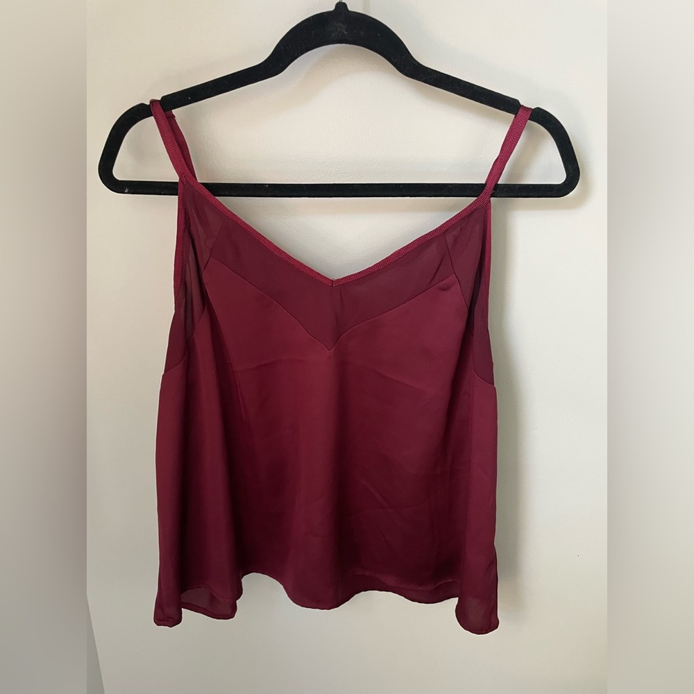 Maroon satin tank top - medium